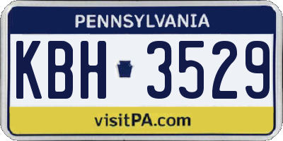 PA license plate KBH3529