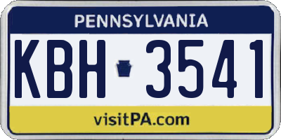 PA license plate KBH3541