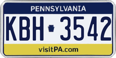 PA license plate KBH3542