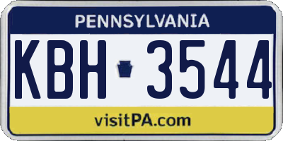 PA license plate KBH3544