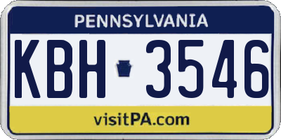 PA license plate KBH3546