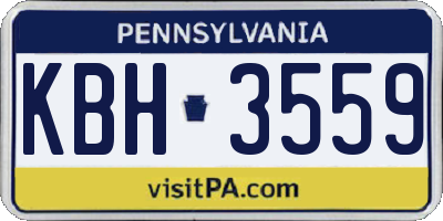 PA license plate KBH3559