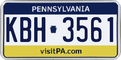 PA license plate KBH3561