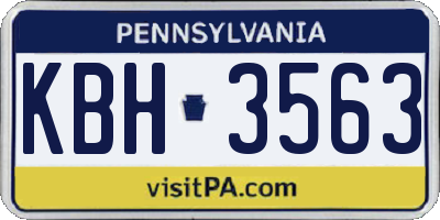 PA license plate KBH3563