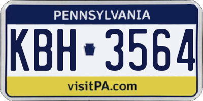 PA license plate KBH3564