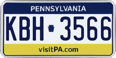 PA license plate KBH3566
