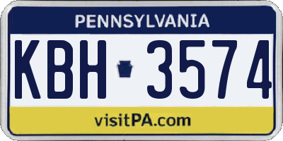 PA license plate KBH3574