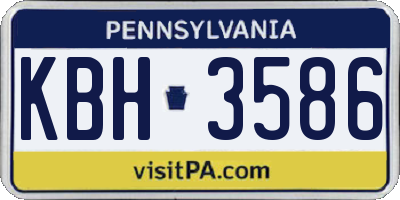 PA license plate KBH3586