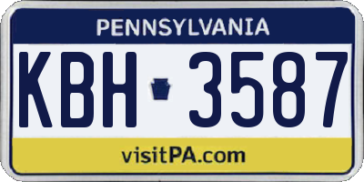 PA license plate KBH3587