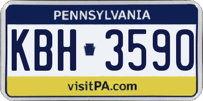 PA license plate KBH3590
