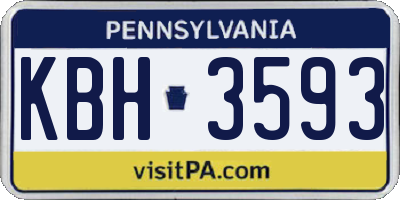 PA license plate KBH3593