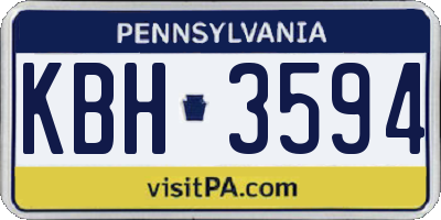 PA license plate KBH3594
