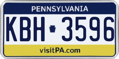 PA license plate KBH3596
