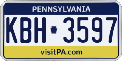 PA license plate KBH3597