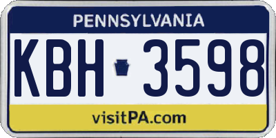 PA license plate KBH3598