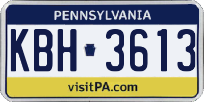 PA license plate KBH3613