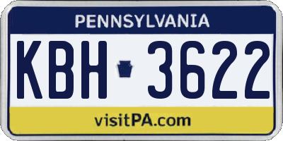 PA license plate KBH3622