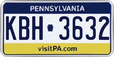 PA license plate KBH3632