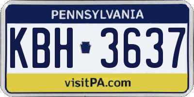 PA license plate KBH3637