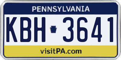 PA license plate KBH3641