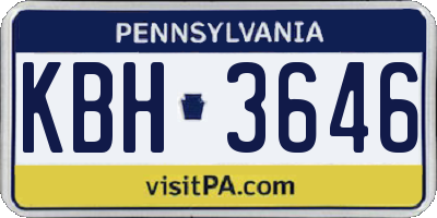 PA license plate KBH3646