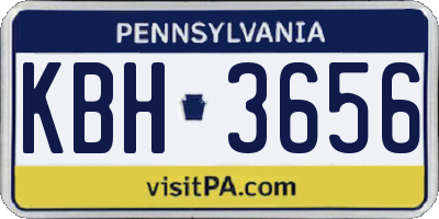 PA license plate KBH3656