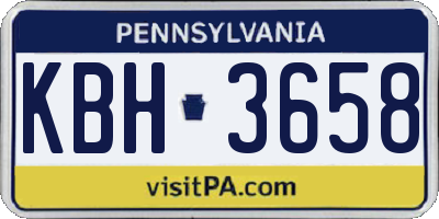 PA license plate KBH3658