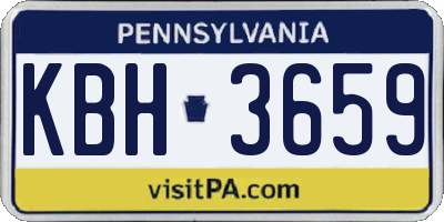 PA license plate KBH3659