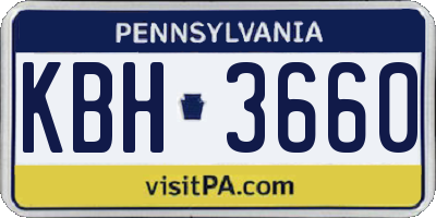 PA license plate KBH3660