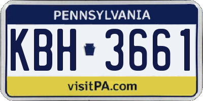 PA license plate KBH3661