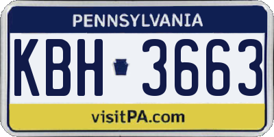 PA license plate KBH3663