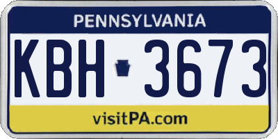 PA license plate KBH3673