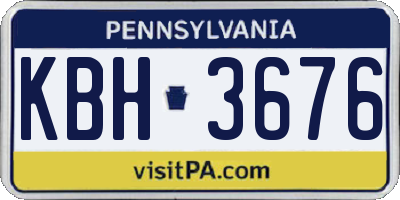 PA license plate KBH3676