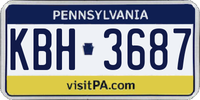 PA license plate KBH3687