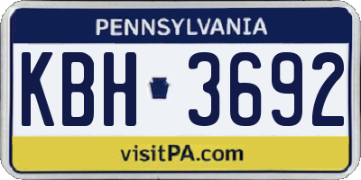 PA license plate KBH3692