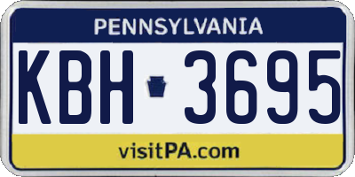 PA license plate KBH3695