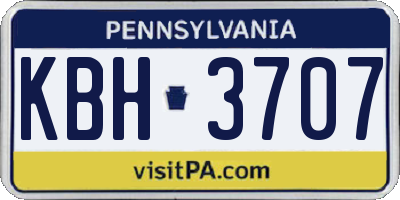 PA license plate KBH3707
