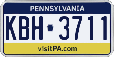 PA license plate KBH3711