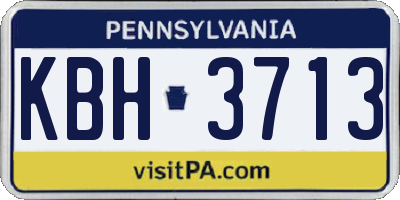 PA license plate KBH3713