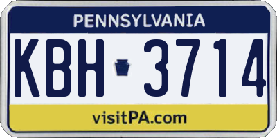 PA license plate KBH3714