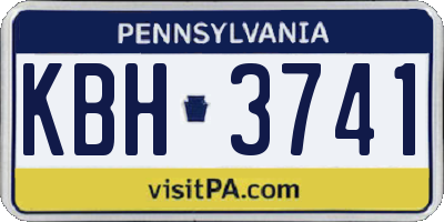 PA license plate KBH3741