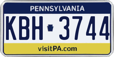 PA license plate KBH3744