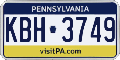 PA license plate KBH3749
