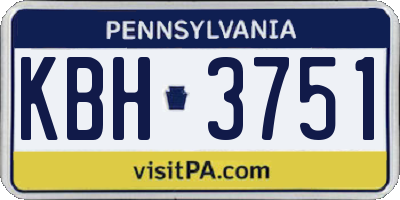 PA license plate KBH3751