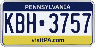 PA license plate KBH3757