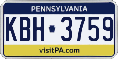 PA license plate KBH3759