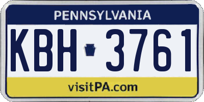 PA license plate KBH3761