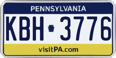 PA license plate KBH3776