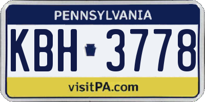 PA license plate KBH3778