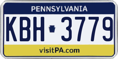 PA license plate KBH3779